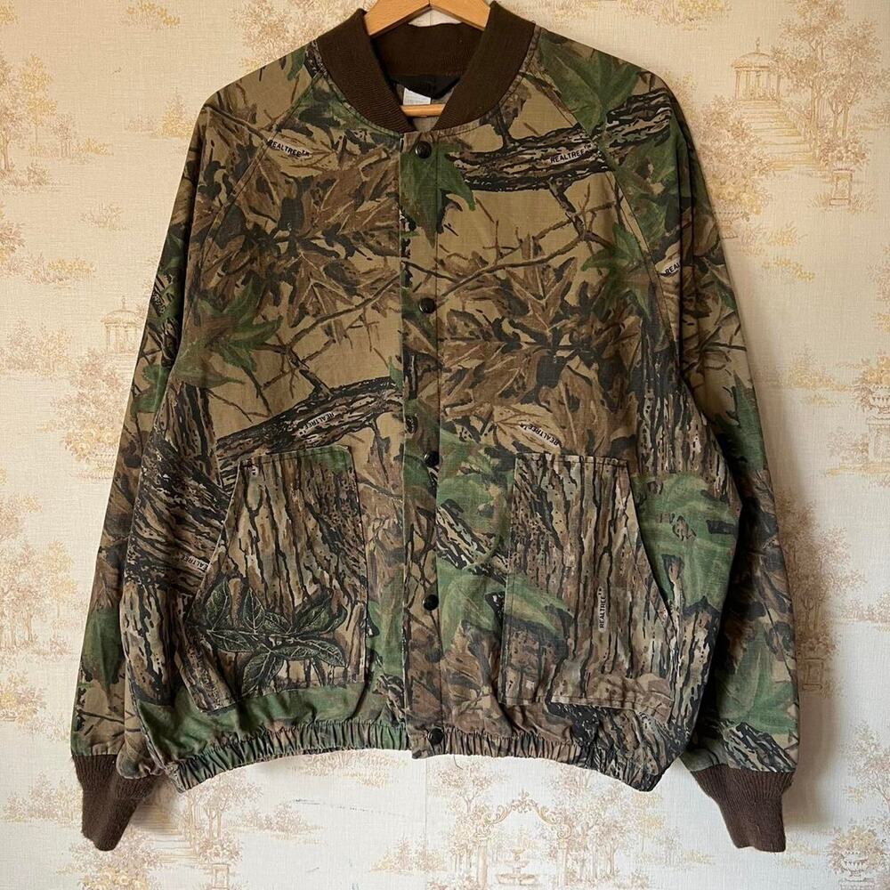 1990s Liberty Realtree Camo Bomber Jacket | Made in USA | Size XL